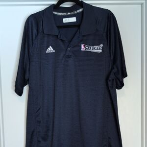 Adidas Men's Navy Blue Polo with NBA Playoffs Logo